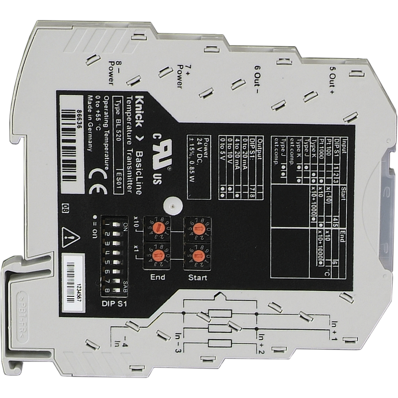 Knick BL520 Flexibel temperaturomvandlare, PT100/PT1000, Te Typ J & K