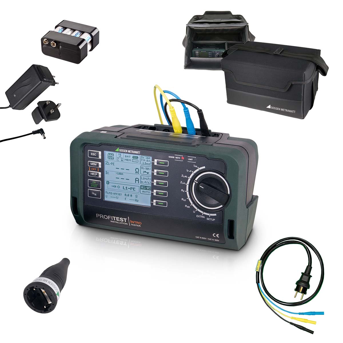 Gossen Metrawatt Profitest Intro starterpack, inkl Adaptrar och Väska