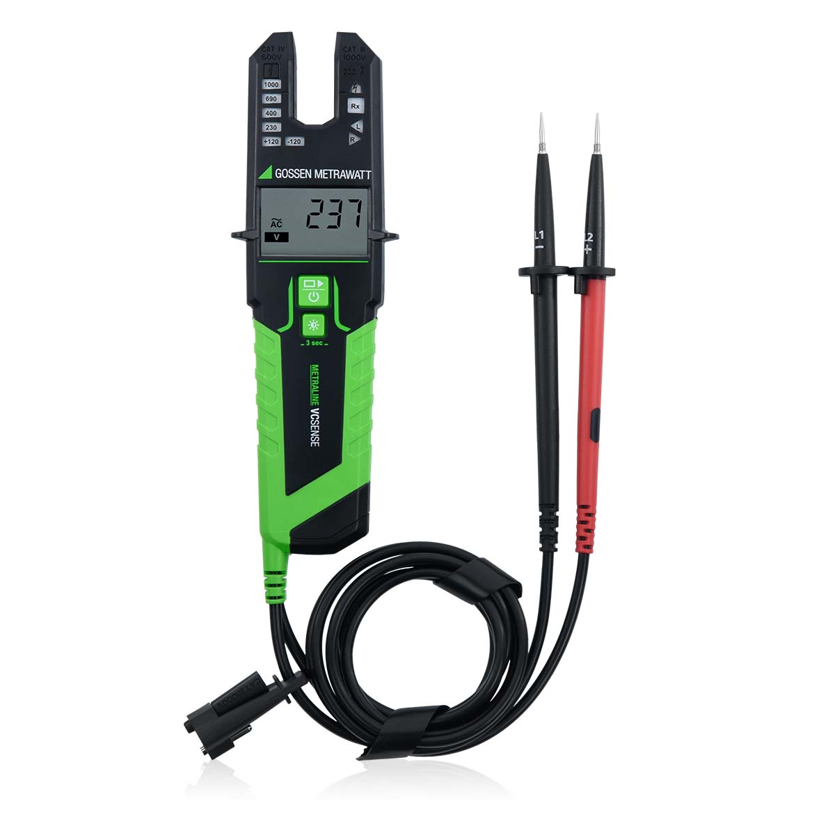 Gossen Metrawatt Metraline VC Sense, 7-segmentdisplay Spänningsprovare