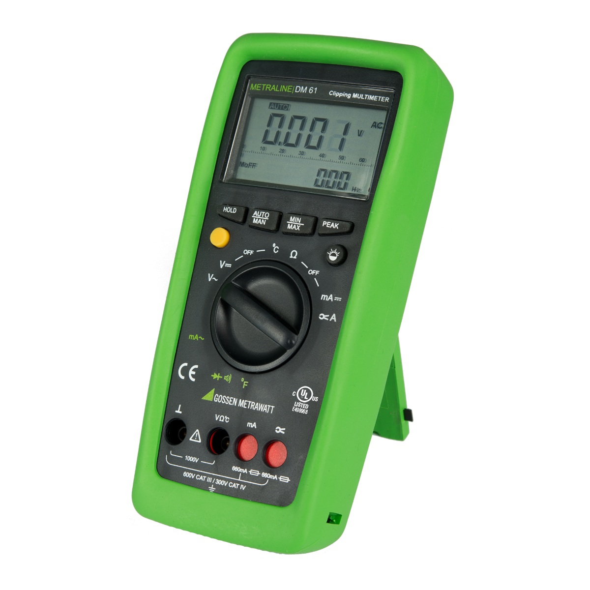 Gossen Metrawatt Metraline DM61 multimeter, stapeldiagram, tempmätning