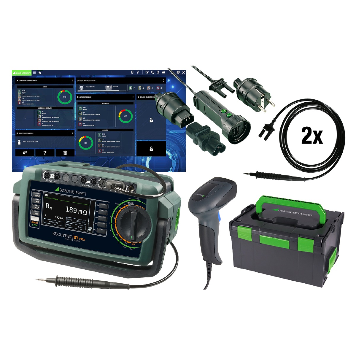 Gossen Metrawatt Secutest ST PRO apparattestare med testsekvenser -Set