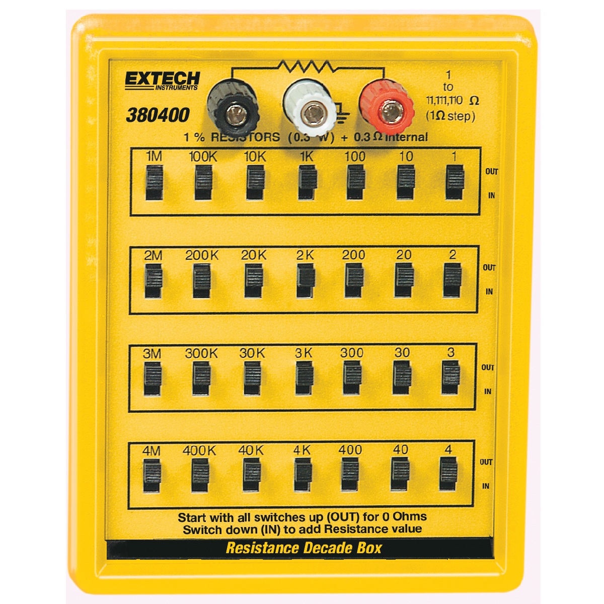 EXTECH 380400 - Resistans substitutions låda