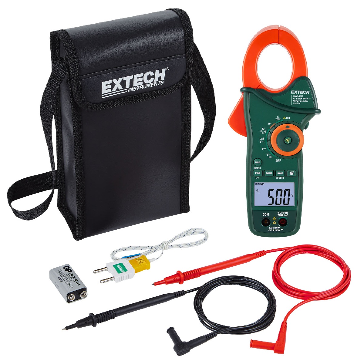 EXTECH EX820A - 1000 A True RMS AC Clamp Meter med IR