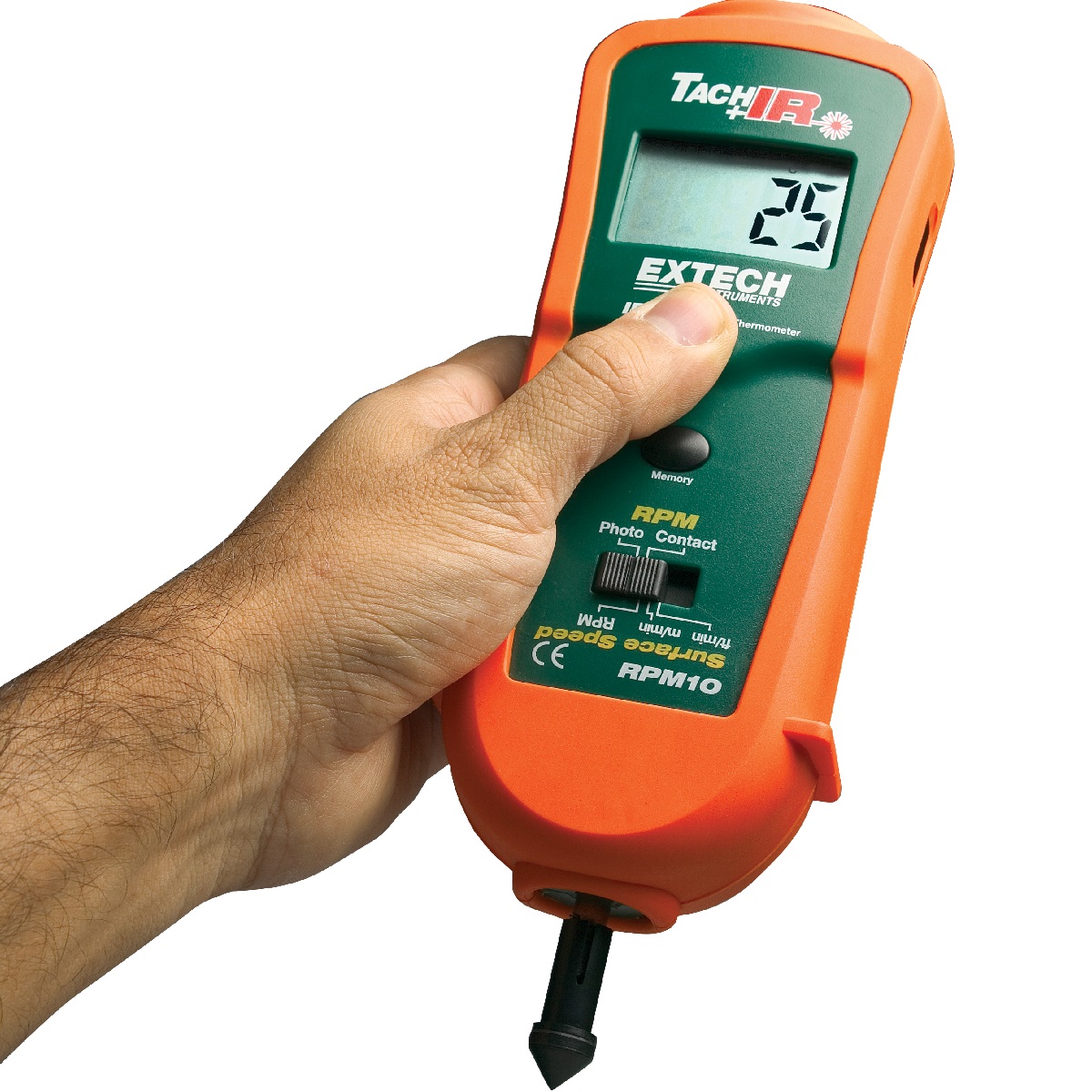 EXTECH RPM10 - Foto-/kontaktvarvräknare, inbyggd infraröd termometer