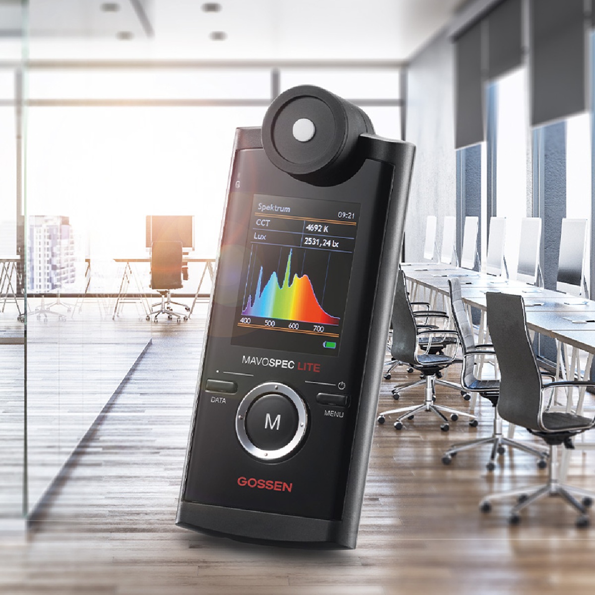 MAVOSPEC LITE inkl. fodral, rem, laddbart batteri, USB-kabel, laddare