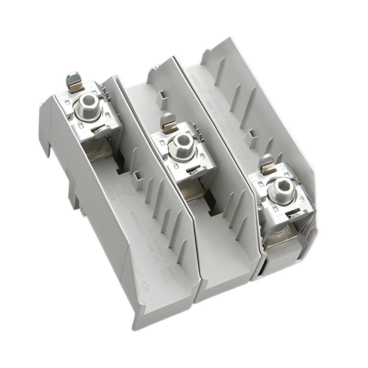 01538 Ansl.pl. 3-pol, f. Flatledare 20-32mm,Utan kåpa.Sys60