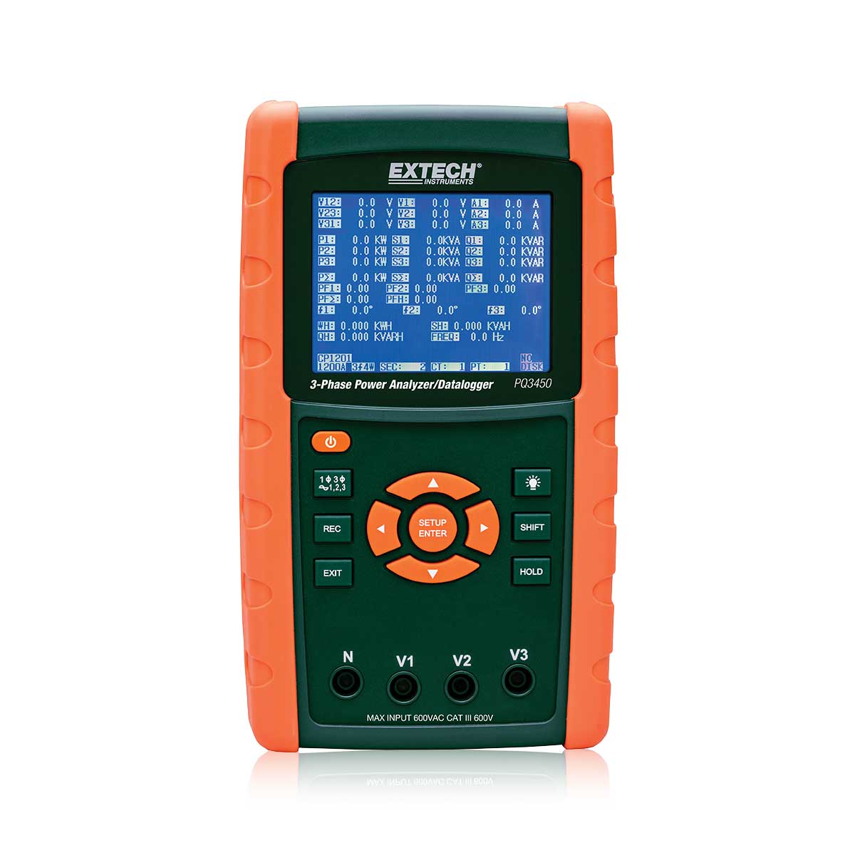 EXTECH PQ3450 3-fas elkvalitetsanalysator, datalogger - Basenhet