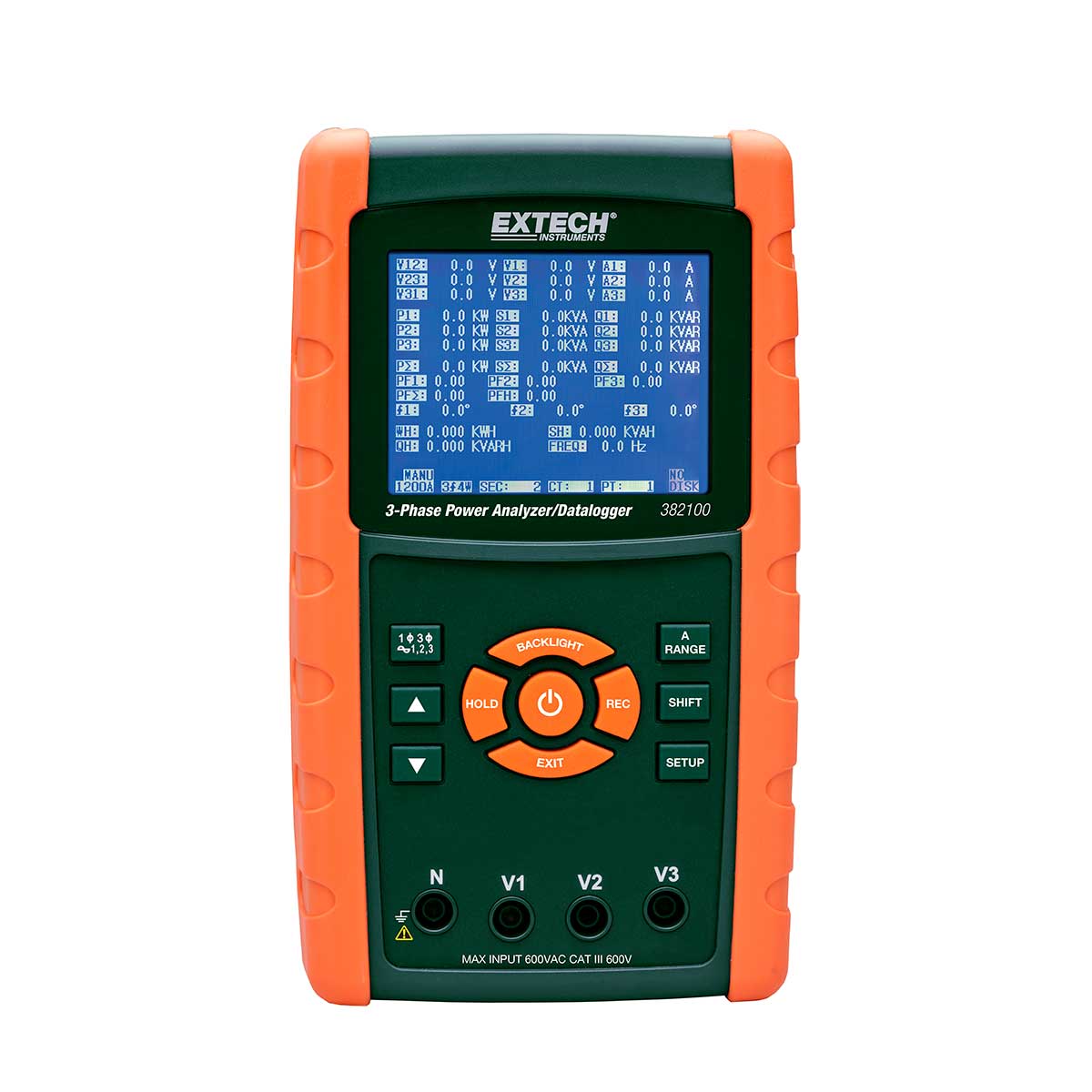 EXTECH 382100 - 1200A 3-fas effektanalysator och datalogger