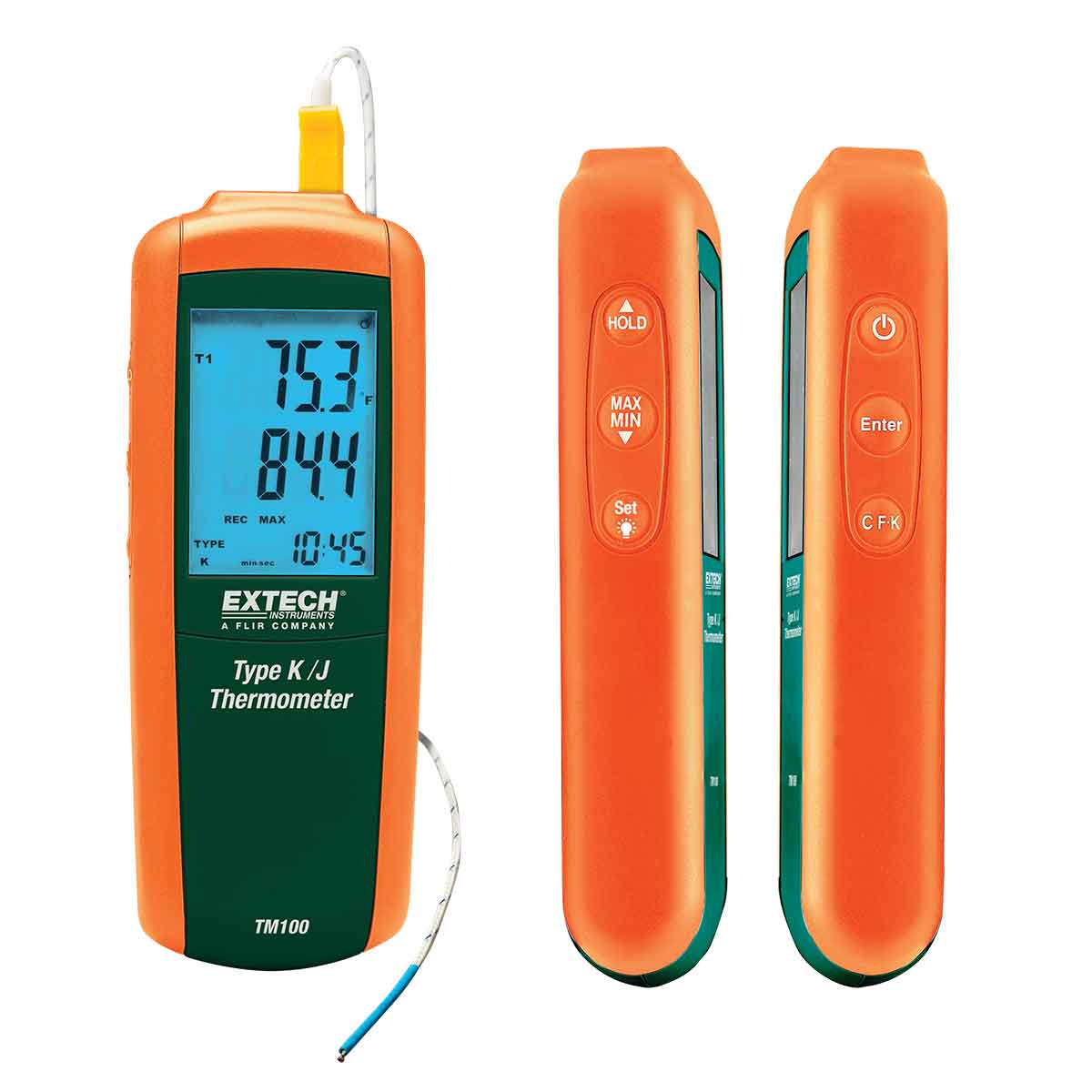 EXTECH TM100 Termometer, temperaturgivare typ J/K, 1372 °C, ±0.15%