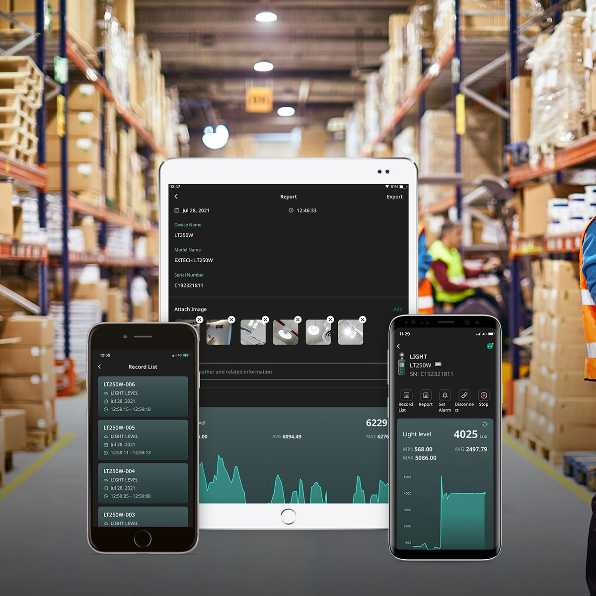 Extech SL250W ljudnivåmätare med Bluetooth och ExView-App