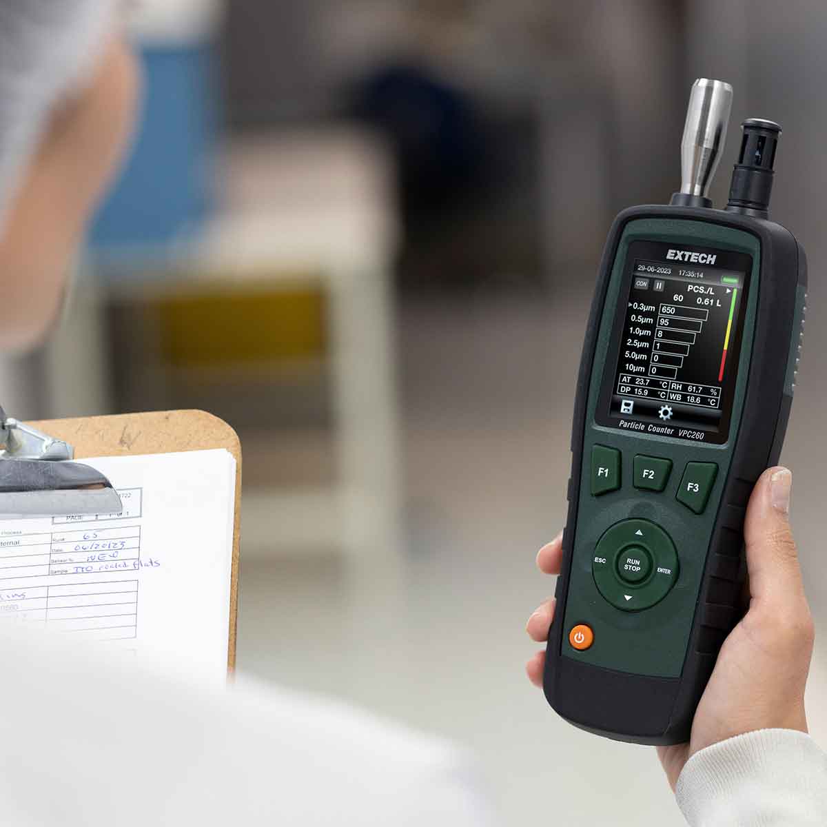 Extech VPC260 Partikelräknare för luftkvalitet, 6 kanaler, 0,3–10 µm